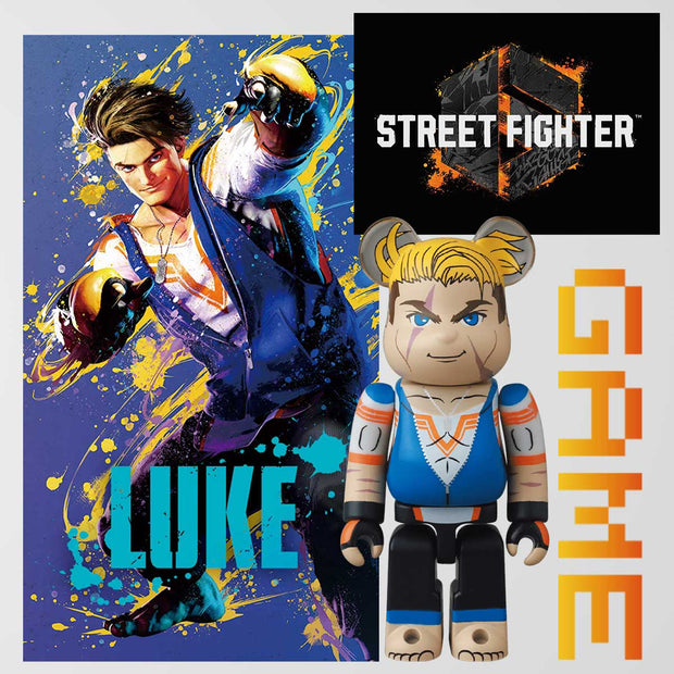 Bearbrick 100% Series 46 Game - Street Fighter Luke Logos Urban Attitude