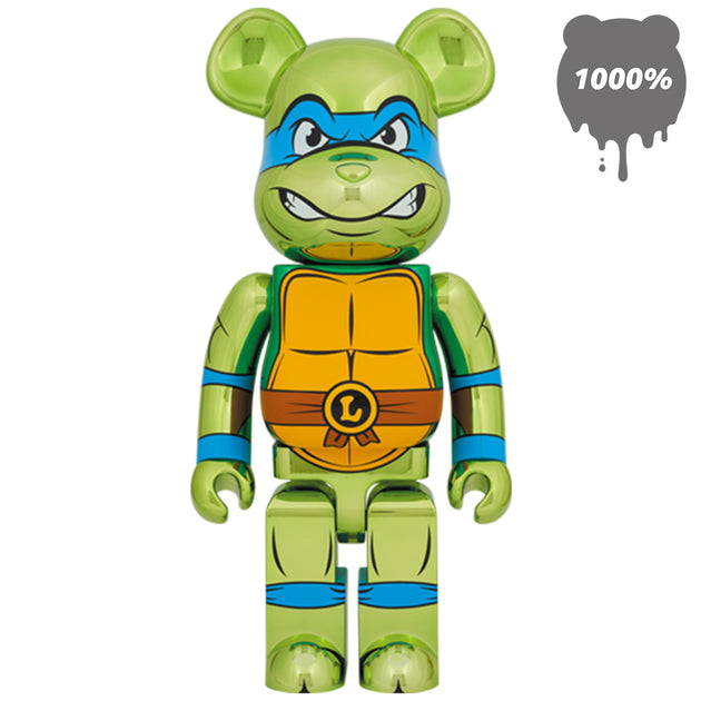 BE@RBRICK LEONARDO CHROME Ver.100％ 400％ BE＠RBRICK Teenage Mutant Ninja Turtles Leonardo: Chrome Ver