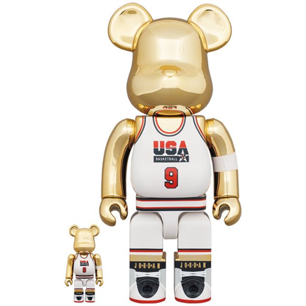 Bearbrick 100% & 400% Set Michael Jordan 1992 Team USA Gold