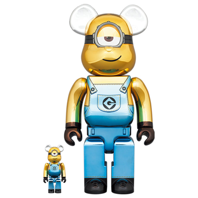 Bearbrick 100% & 400% Set Minion Stuart Chrome Version – Urban