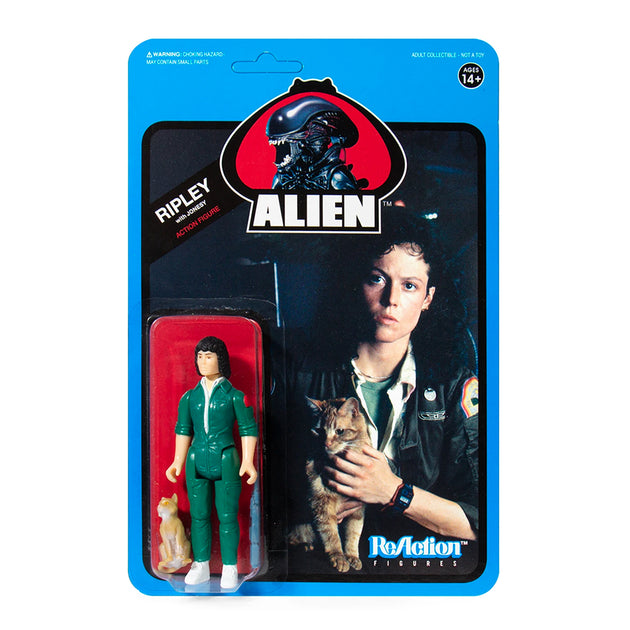 Super7 Alien ReAction Figure Wave 3 - Ripley With Jonesy (Blue