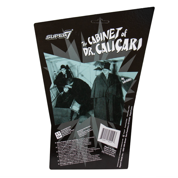 Super7 The Cabinet of Dr. Caligari ReAction Figure - Dr. Caligari Packaging Back Urban Attitude