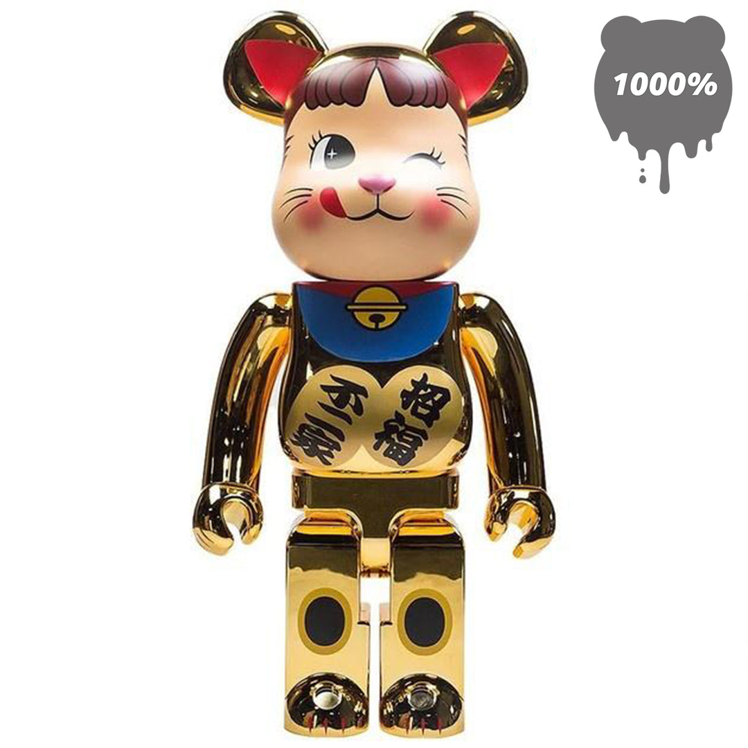 Bearbrick 1000% Manekineko Peko Chan Gold Plated – Urban