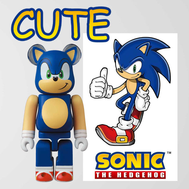 Bearbrick 100% Series 46 Cute - Sonic the Hedgehog Logos Urban Attitude