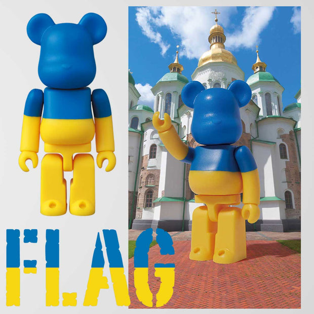 Bearbrick 100% Series 46 Flag - Ukraine Logos Urban Attitude