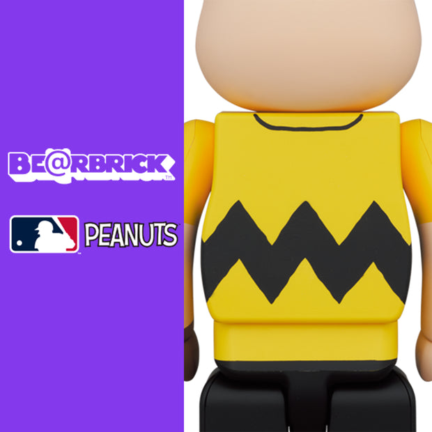 Bearbrick 1000% MLB x Peanuts Charlie Brown (New York Mets) Logo Urban Attitude