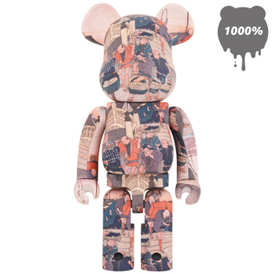 Bearbrick 1000% Utagawa Hiroshige "The 53 Stations Of The Tokaido-Nihonbashi" Main Urban Attitude