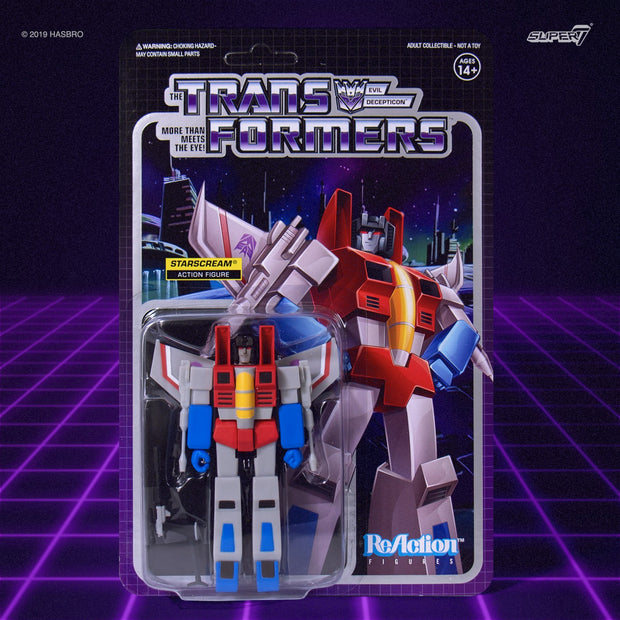 Super7 Transformers ReAction Figure - Starscream Background Urban Attitude