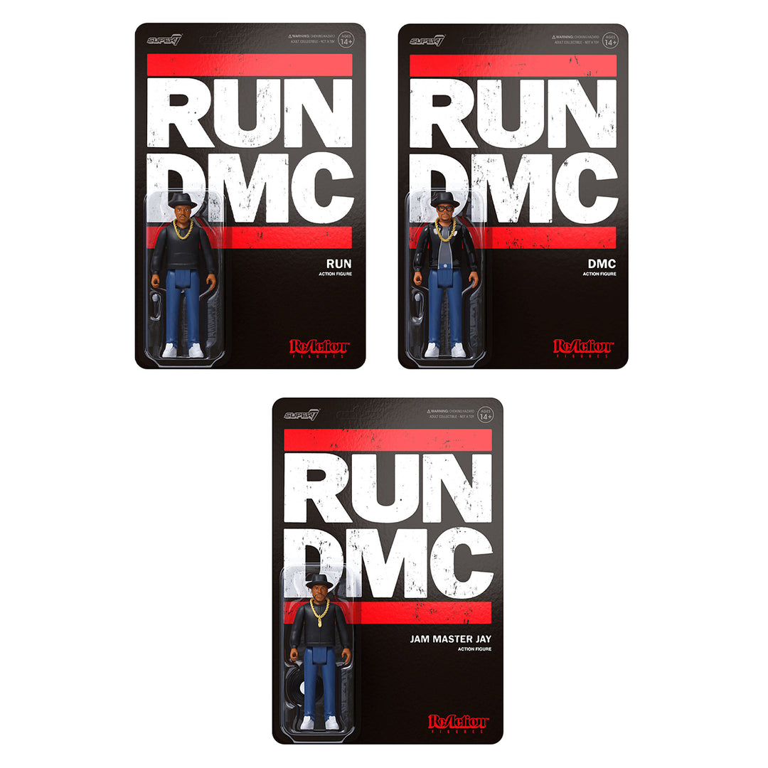 RUN DMC アクションフィギュア 3体セット Super7　約10cm Amazon.com: Super 7 DMC Reaction Figures Set of 3 - Run, Jam