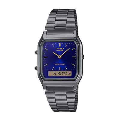 Casio Watch Duo Time Gunmetal Grey And Purple AQ230GG-2A Urban Attitude