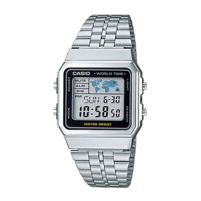 Casio Watch World Silver A500WA-1DF Urban Attitude