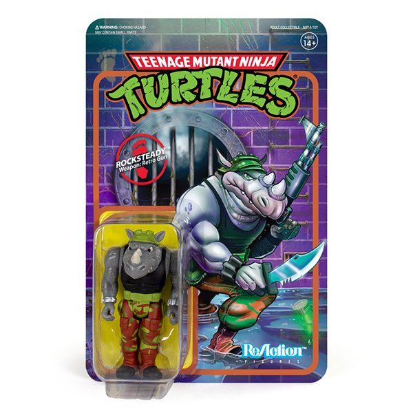 Super7 Teenage Mutant Ninja Turtles ReAction Figure Rocksteady