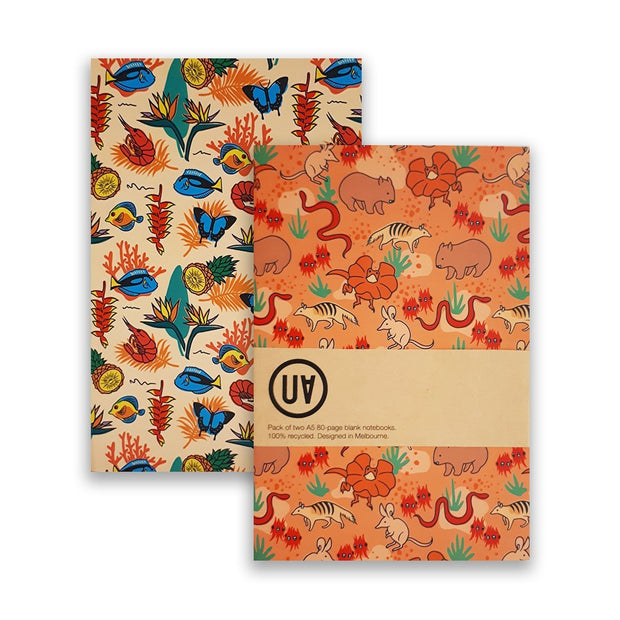 UA Softcover Notebooks Set Of 2 Paradise & Sunburnt Country Urban Attitude