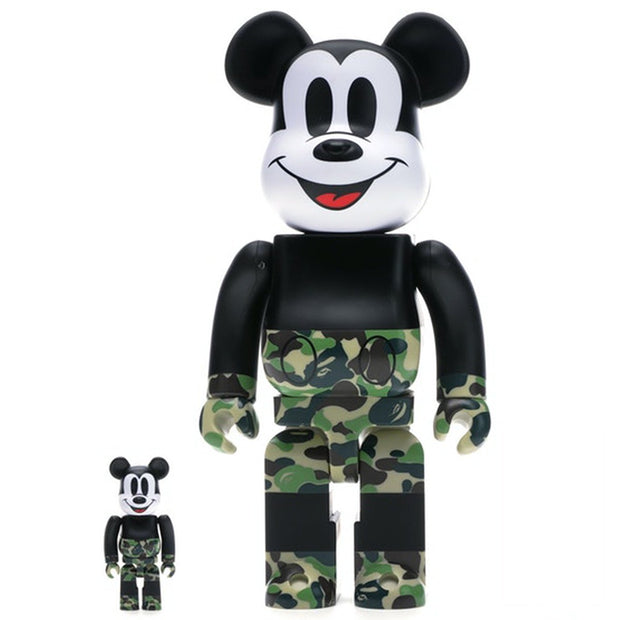 bearbrick 100% 400% Set Bape Mickey Mouse Green Camo urban attitude