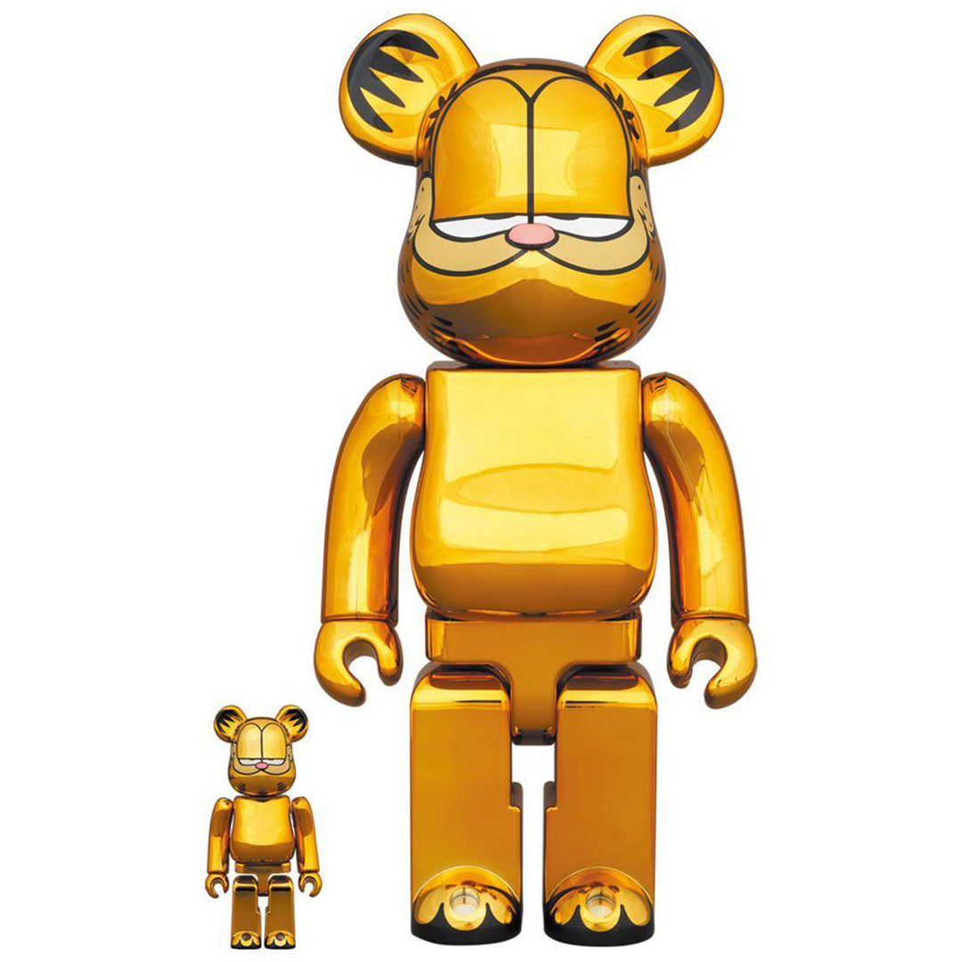 Bearbrick 100% & 400% Set Garfield Gold Chrome Version