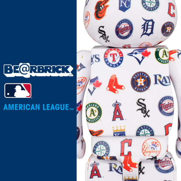 Bearbrick 100% & 400% Set MLB American League Logo Urban Attitude