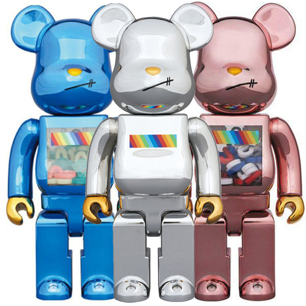 bearbrick 100 400 set of 3 jsb blue chrome pink main urban attitude