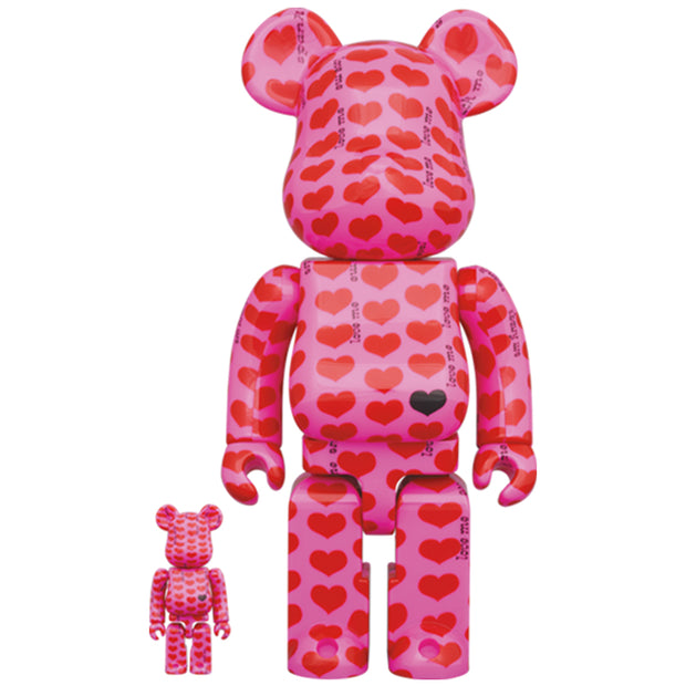 Bearbrick 100% & 400% Set Pink Heart Urban Attitude