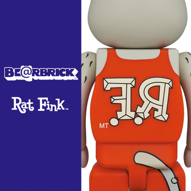 Bearbrick 100% & 400% Set Rat Fink Gray Version Logo Urban Attitude