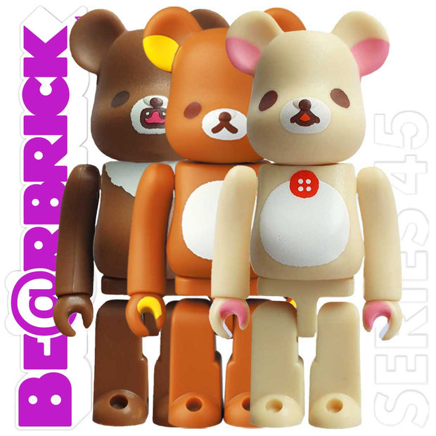 Bearbrick 100% Series 45 Secret Cute - Set of 3 Rilakkuma 20th Anniversary Urban Attitude