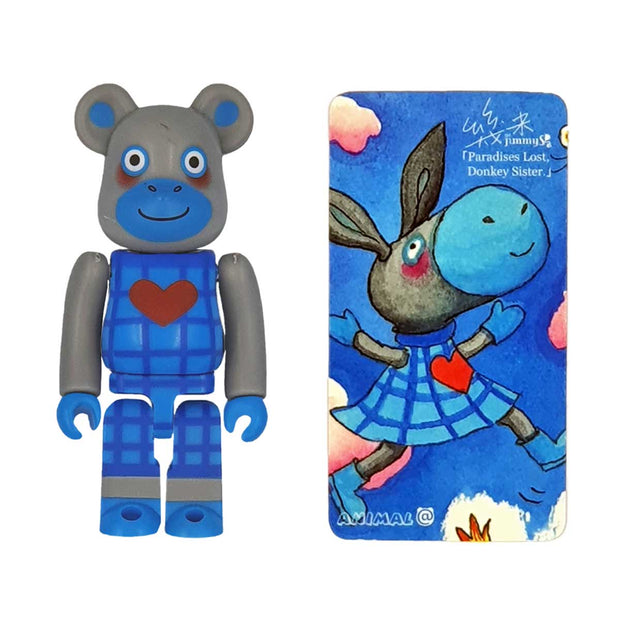 Bearbrick 100% Series 19 Animal - Paradise Lost Donkey Sister By Jimmy Liao Card Urban Attitude