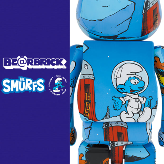 Bearbrick 1000% The Smurfs The Astrosmurf Logo Urban Attitude