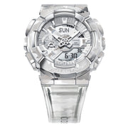 casio g-shock watch metal covered series clear camo gm110scm-1a front urban attitude