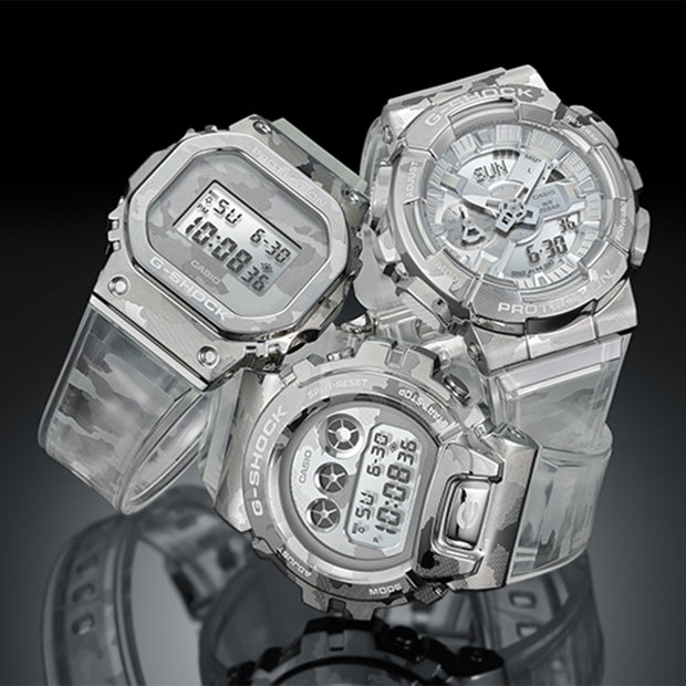 casio g-shock watch metal covered series clear camo gm5600scm-1d group urban attitude