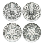 kaws ceramic plate set of 4 urban attitude