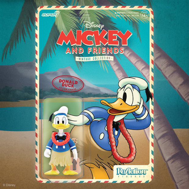 Super7 Disney ReAction Figure Vintage Collection Wave 2 - Donald Duck (Hawaiian Holiday) Background Urban Attitude