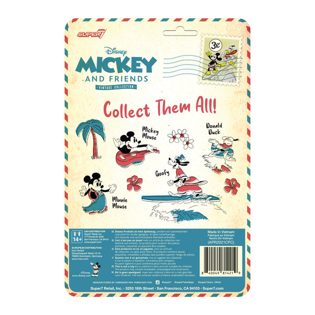 Super7 Disney ReAction Figure Vintage Collection Wave 2 - Mickey Mouse (Hawaiian Holiday) Back Urban Attitude