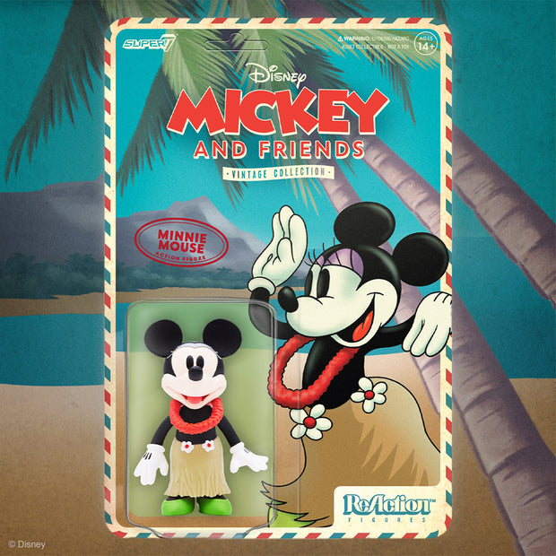 Super7 Disney ReAction Figure Vintage Collection Wave 2 - Minnie Mouse (Hawaiian Holiday) Background Urban Attitude