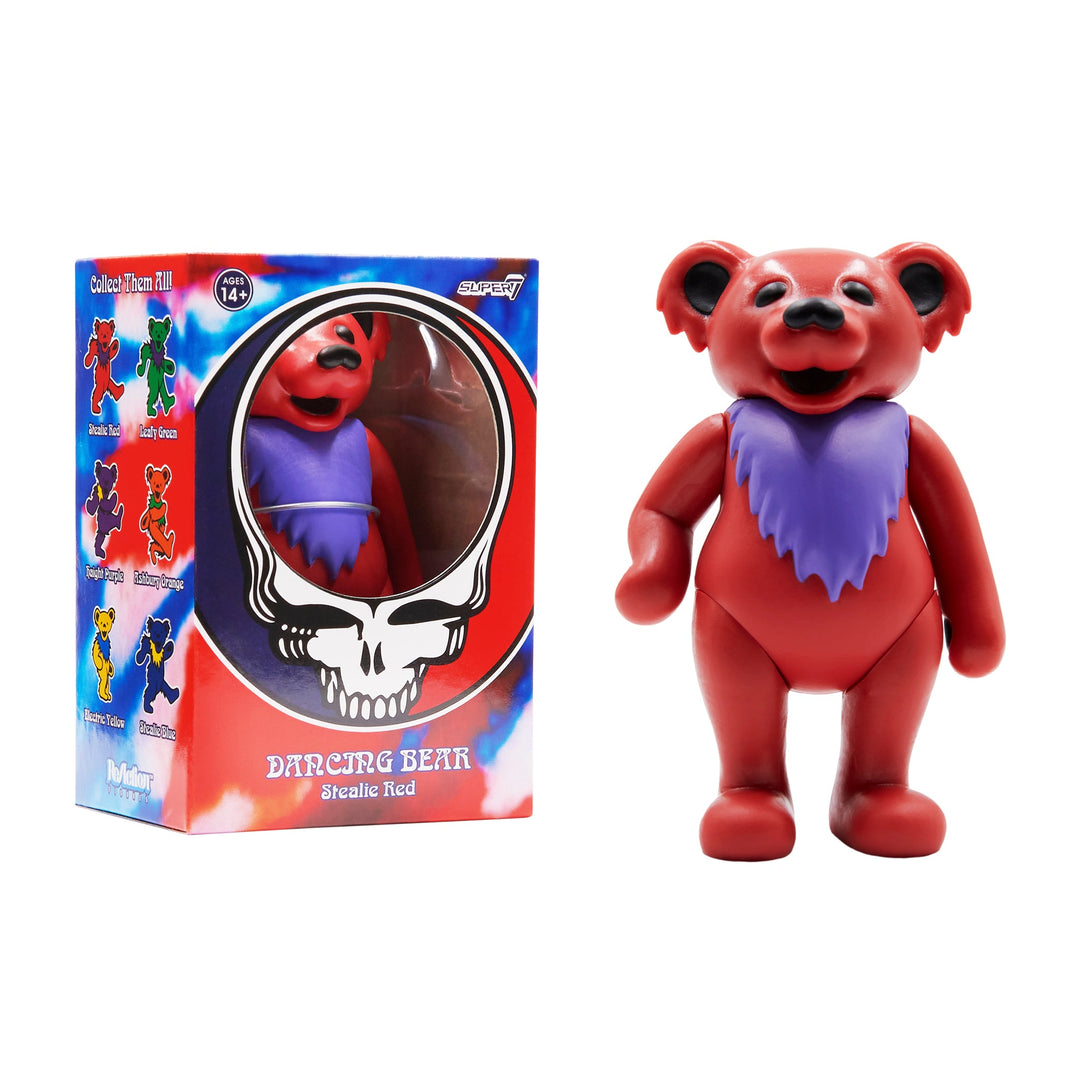 レアRuby;Grateful dead bear Super7 Grateful Dead ReAction Figure - Dancing Bear Stealie Red