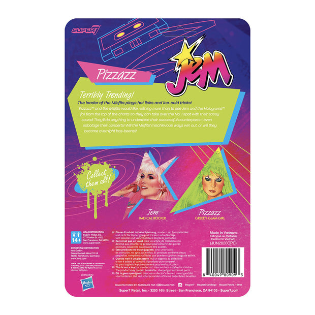super7 reaction figure jem and the holograms pizzazz back urban attitude