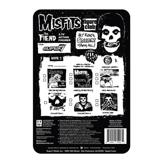 Super7 Misfits ReAction Figure - Fiend Legacy of Brutality (White) Packaging Back Urban Attitude
