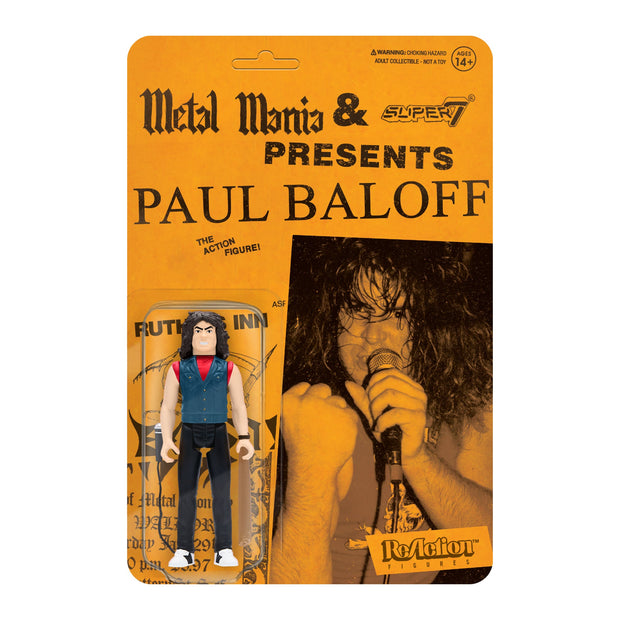 Super7 Paul Baloff ReAction Figure - Metal Mania Fanzine Bundle Packaging Urban Attitude