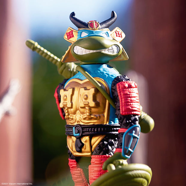 Super7 Teenage Mutant Ninja Turtles ReAction Figure Wave 3 - Samurai Leonardo Close Up Urban Attitude