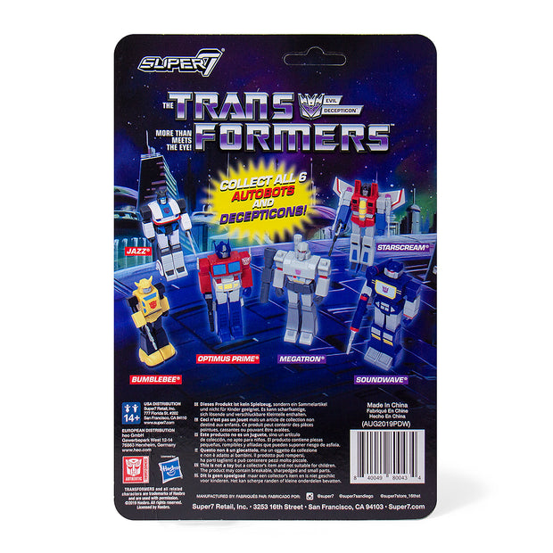 Super7 Transformers ReAction Figure Back - Urban Attitude